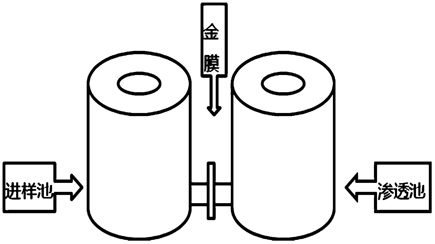 Method of separating chiral drug penicillamine enantiomer based on functional gold nanochannel