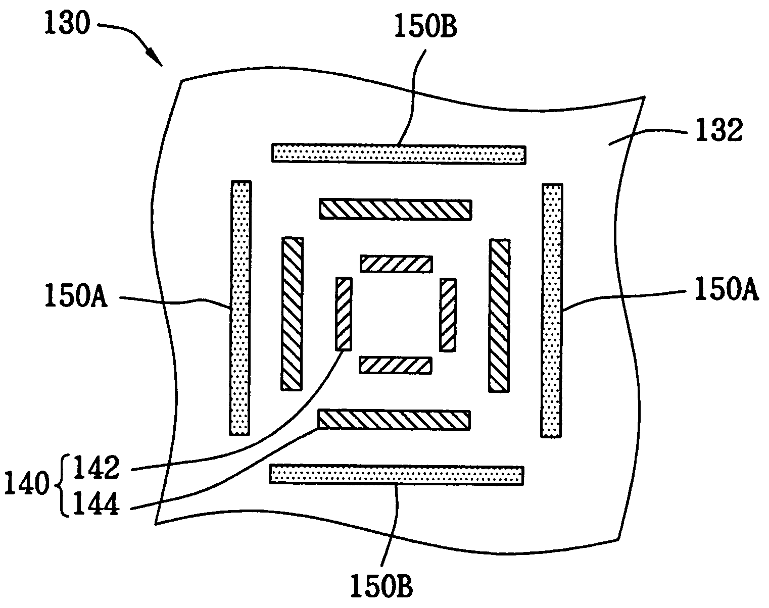 Overlay mark for aligning different layers on a semiconductor wafer