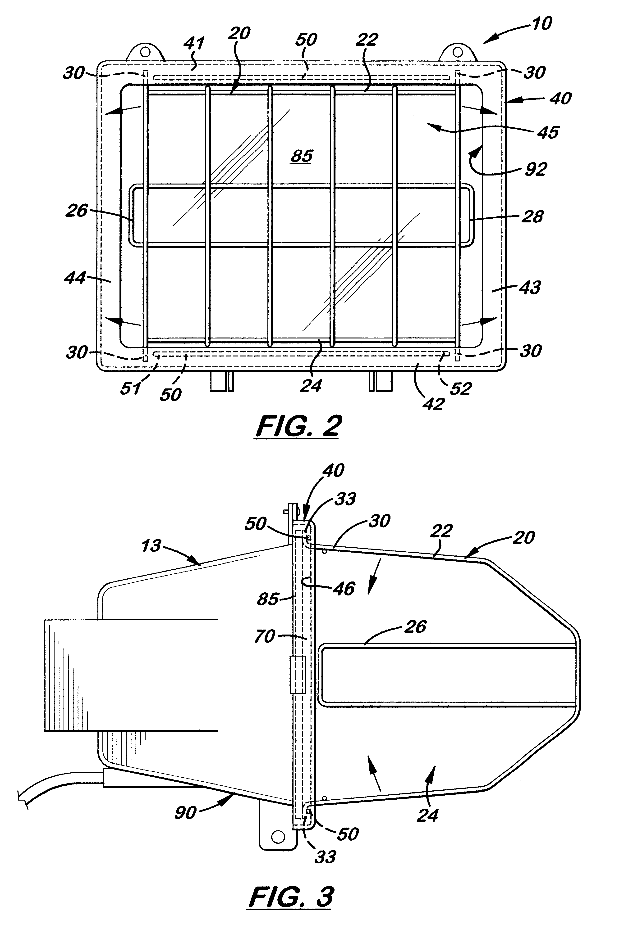 Work light cage attachment system