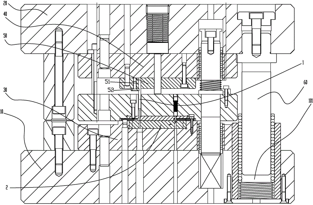 Progressive die capable of eliminating wave deformation generated in stamping process of sheet metal