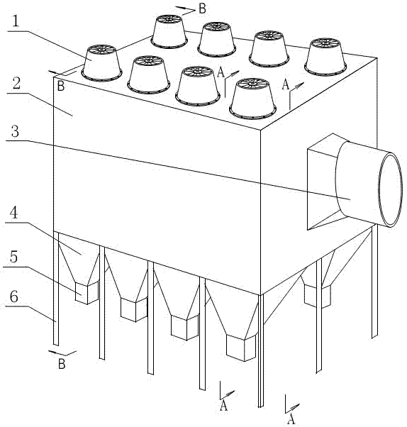 Dust collector for energy-saving environment-friendly axial flow fan group