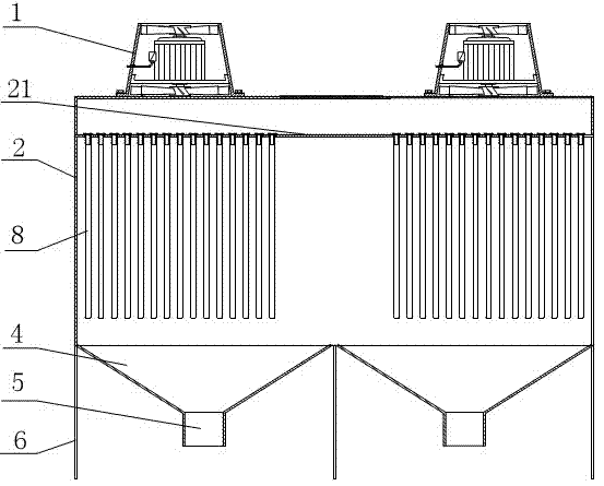 Dust collector for energy-saving environment-friendly axial flow fan group