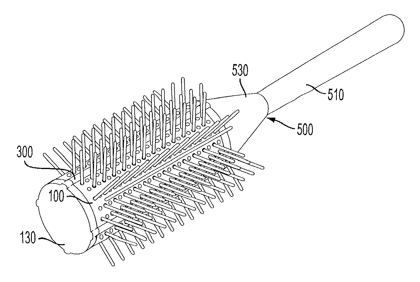 Hair brush for hot curling