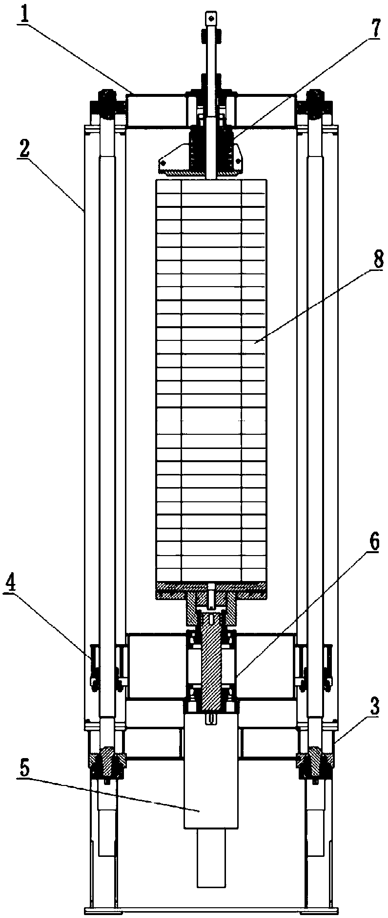 Automatic stacking mechanism of electrode hydraulic extrusion press