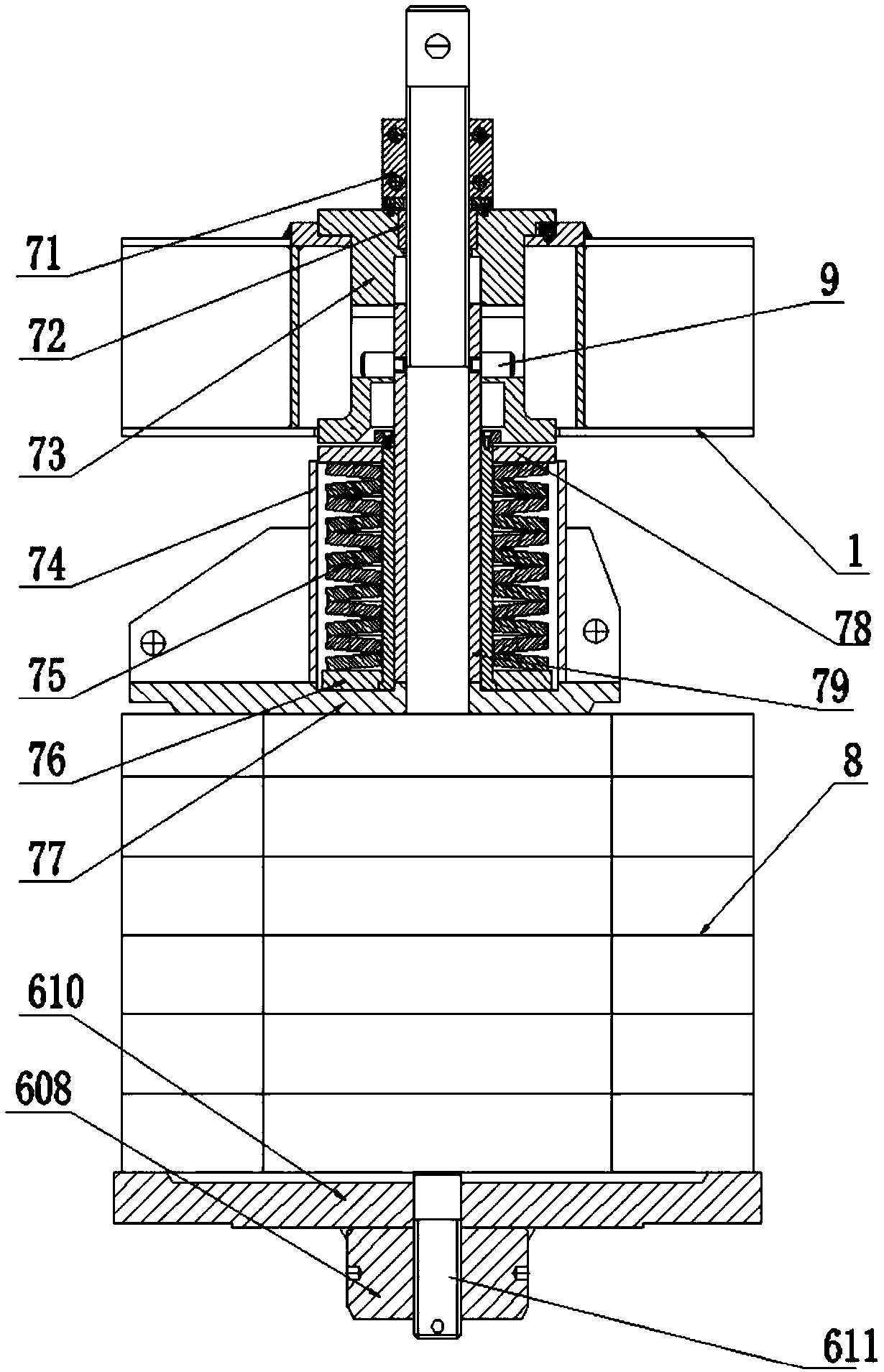 Automatic stacking mechanism of electrode hydraulic extrusion press