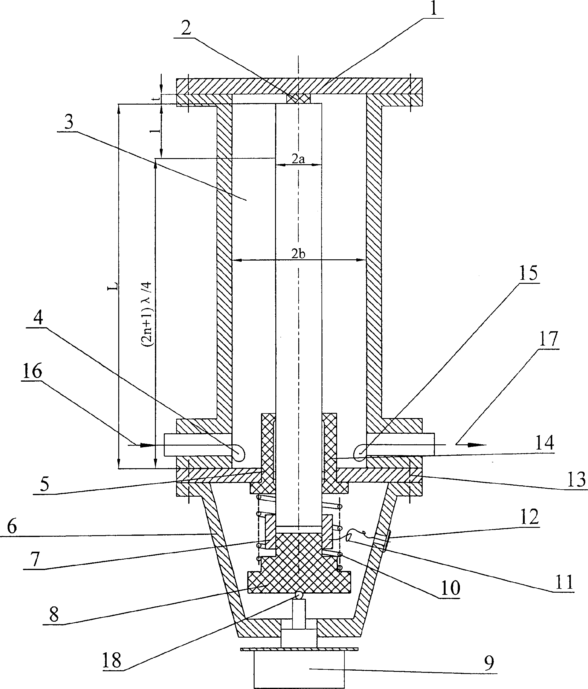 Resonant cavity special for testing decimeter wave dielectric medium capable of adding DC bias and testing method thereof