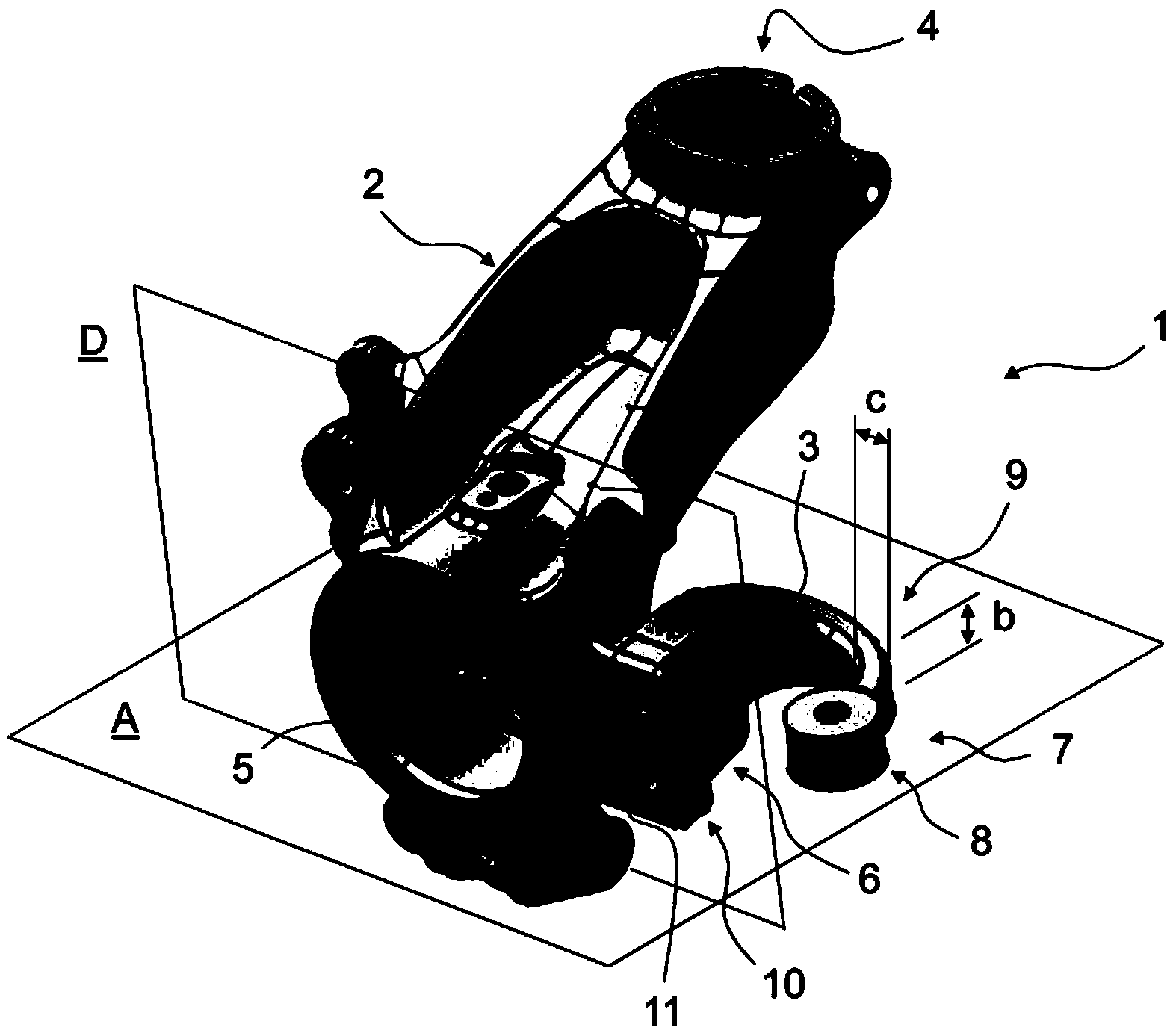 Articulated connection for transferring a steering movement onto a vehicle wheel