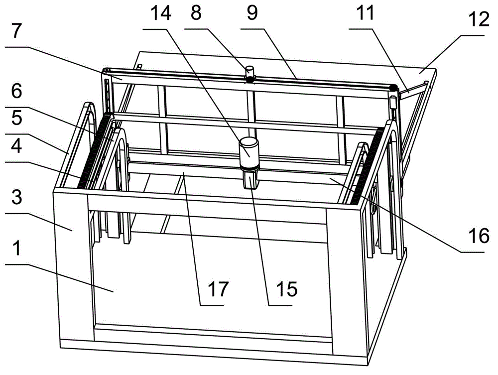 Carrying device with vertical lifting and rail transfer translation functions