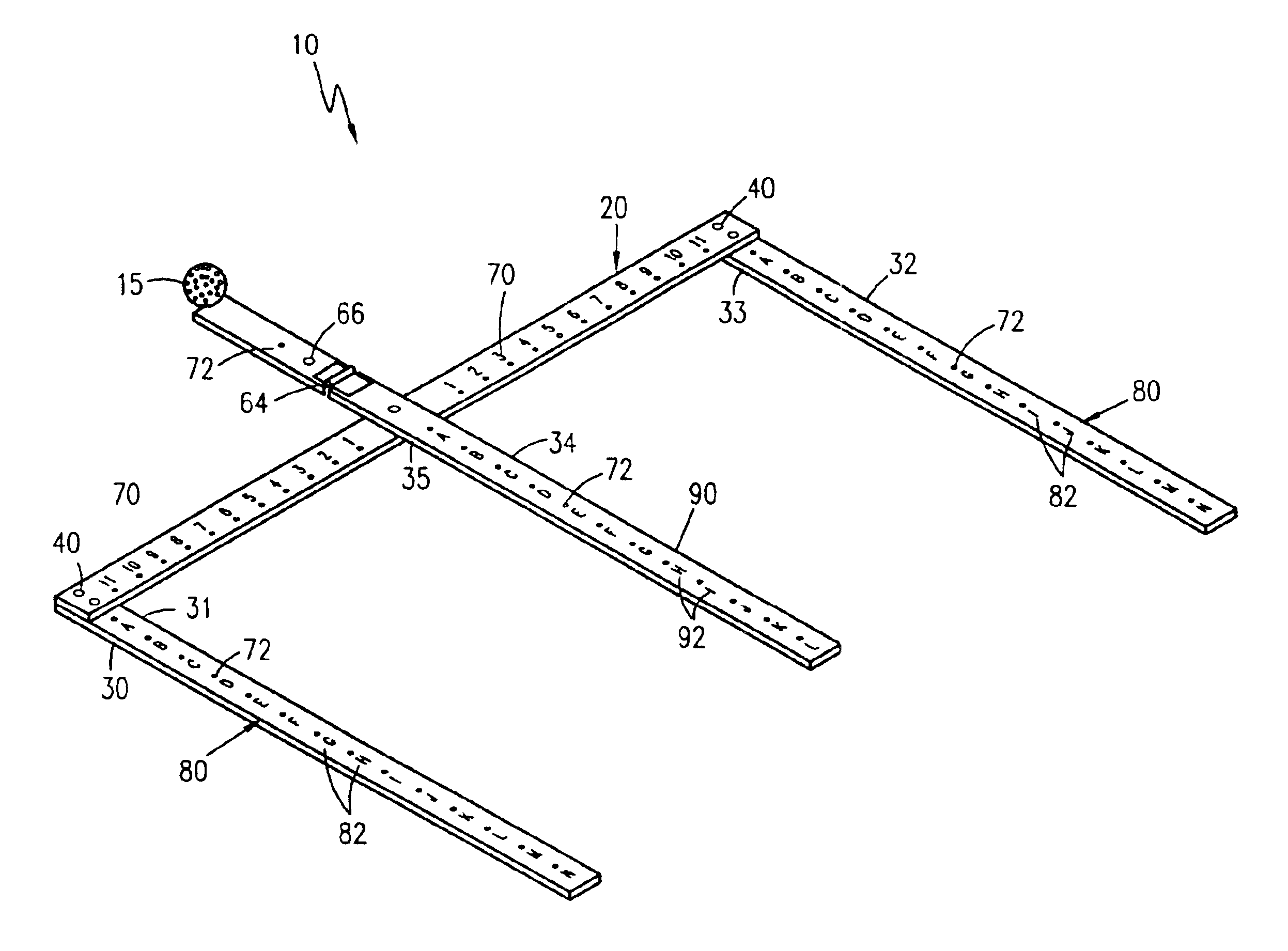 Golf stance coordinator template and method for using the same