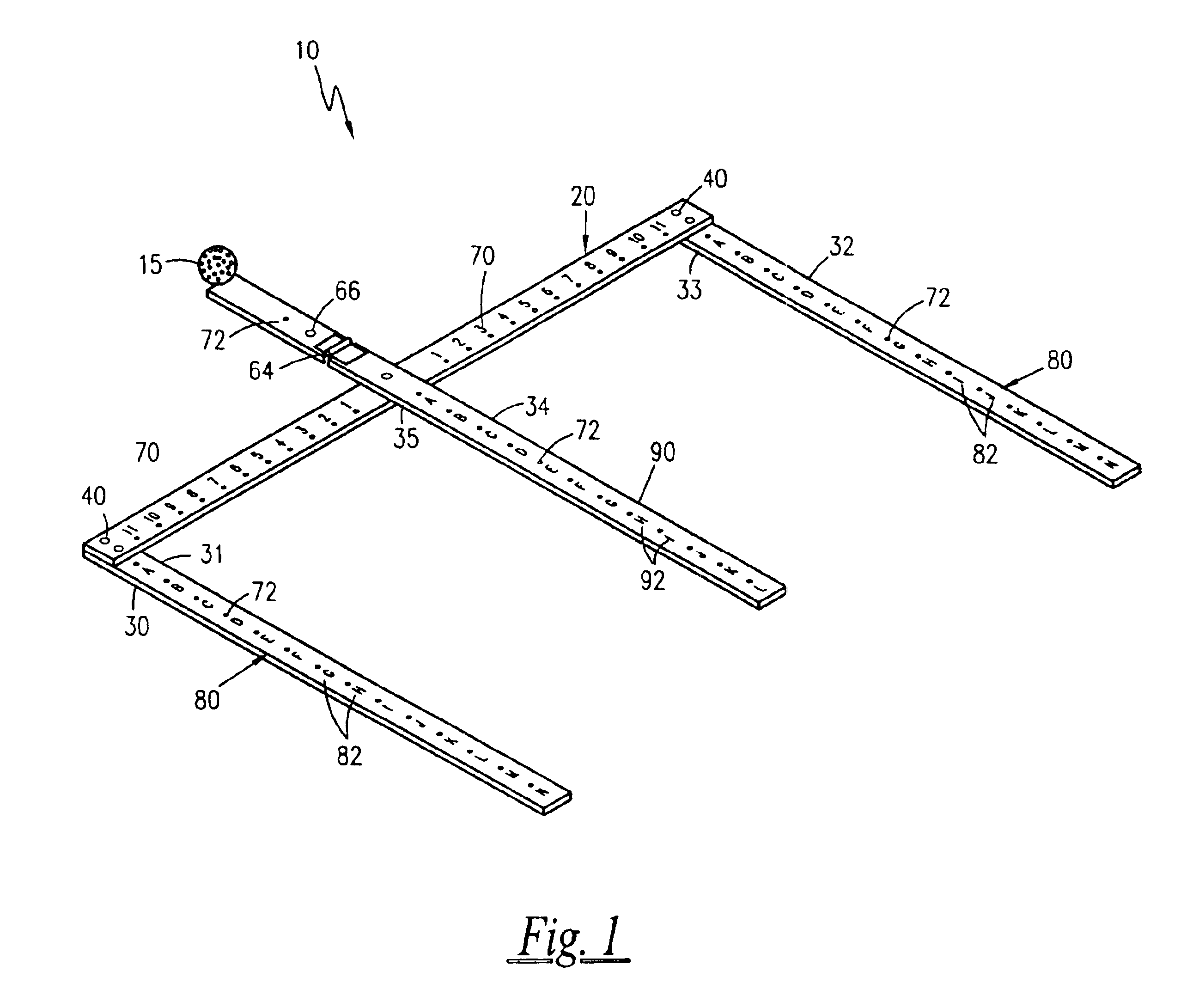 Golf stance coordinator template and method for using the same