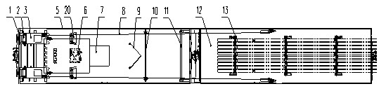 Long steel rail transport vehicle set capable of rapidly unloading steel rails