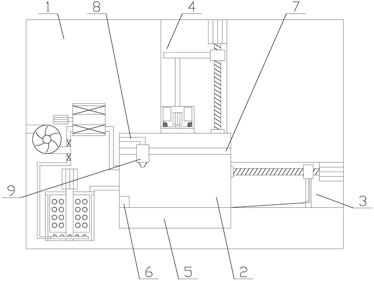 3D printing equipment with humidity control and edge warping prevention functions