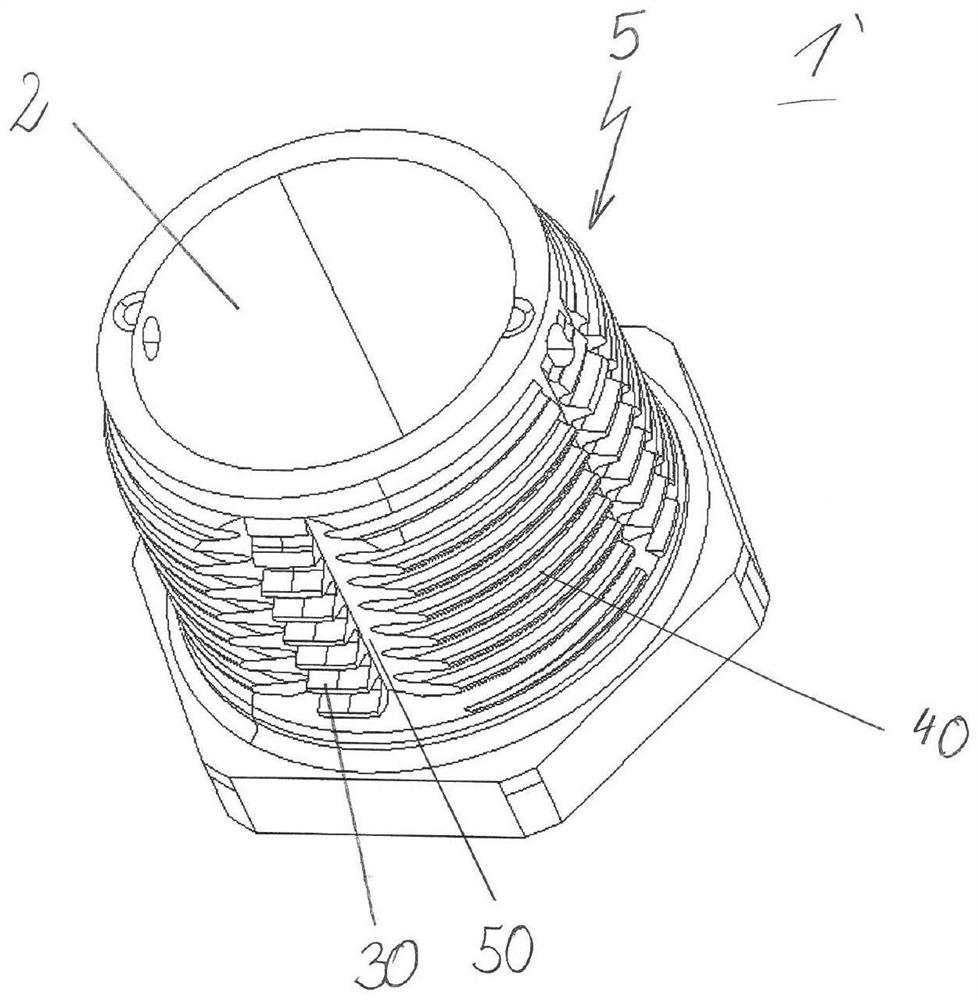 Threaded element, connection assembly comprising the element and method of manufacturing both