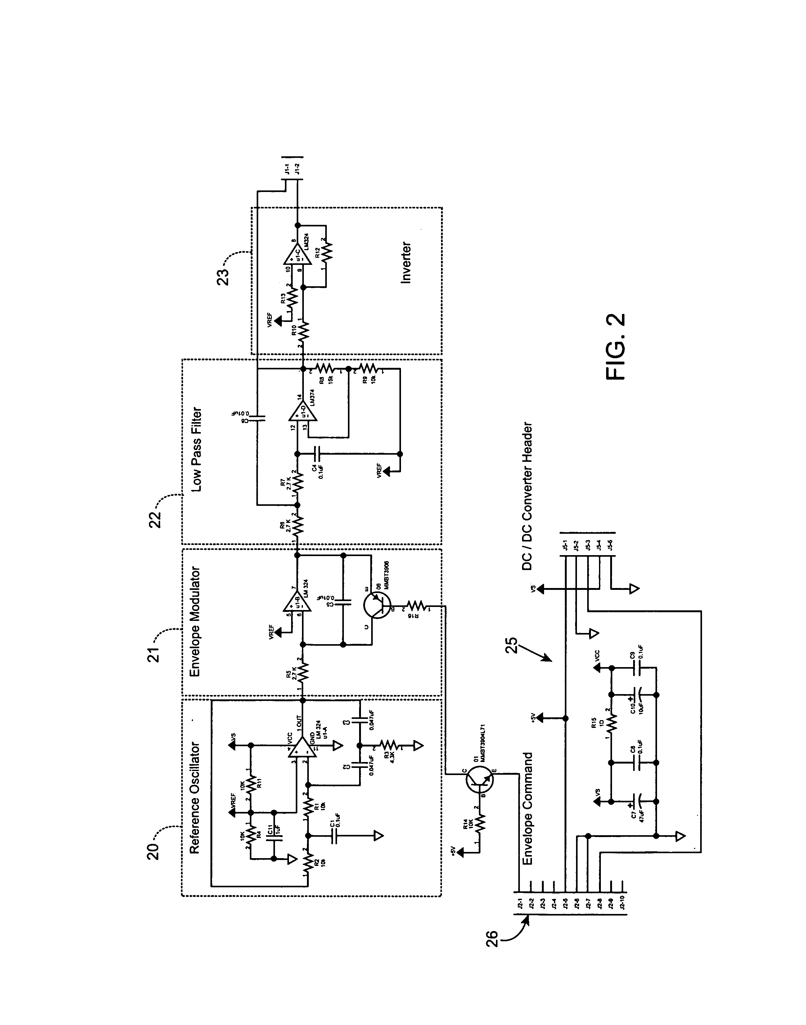 Envelope modulator for haptic feedback devices