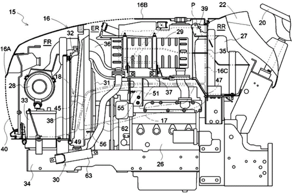 Cover Installation Structure Of Working Vehicle And Air Exhausting Device Of The Working Vehicle