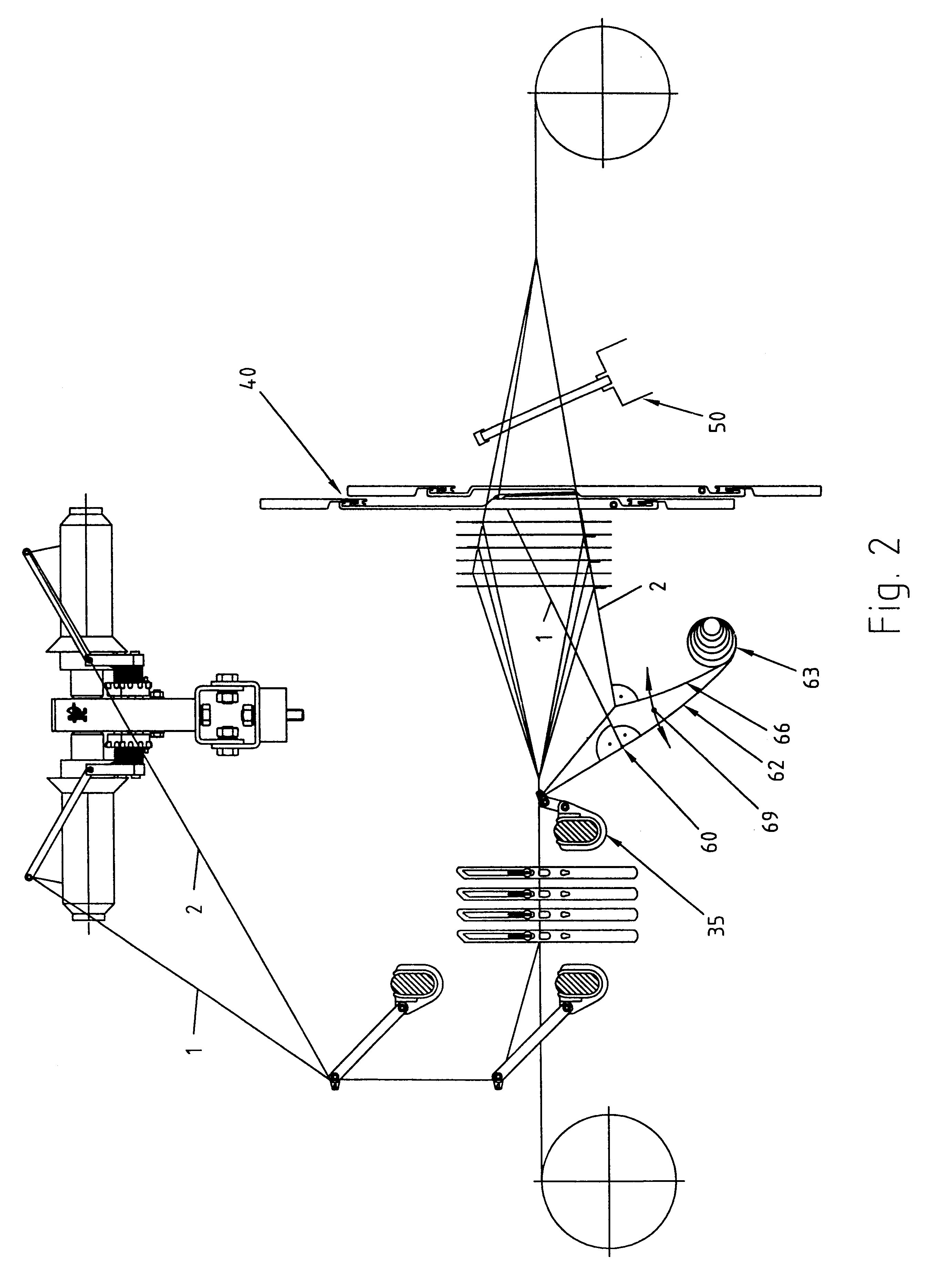 Doup end tension regulating device for a selvedge former