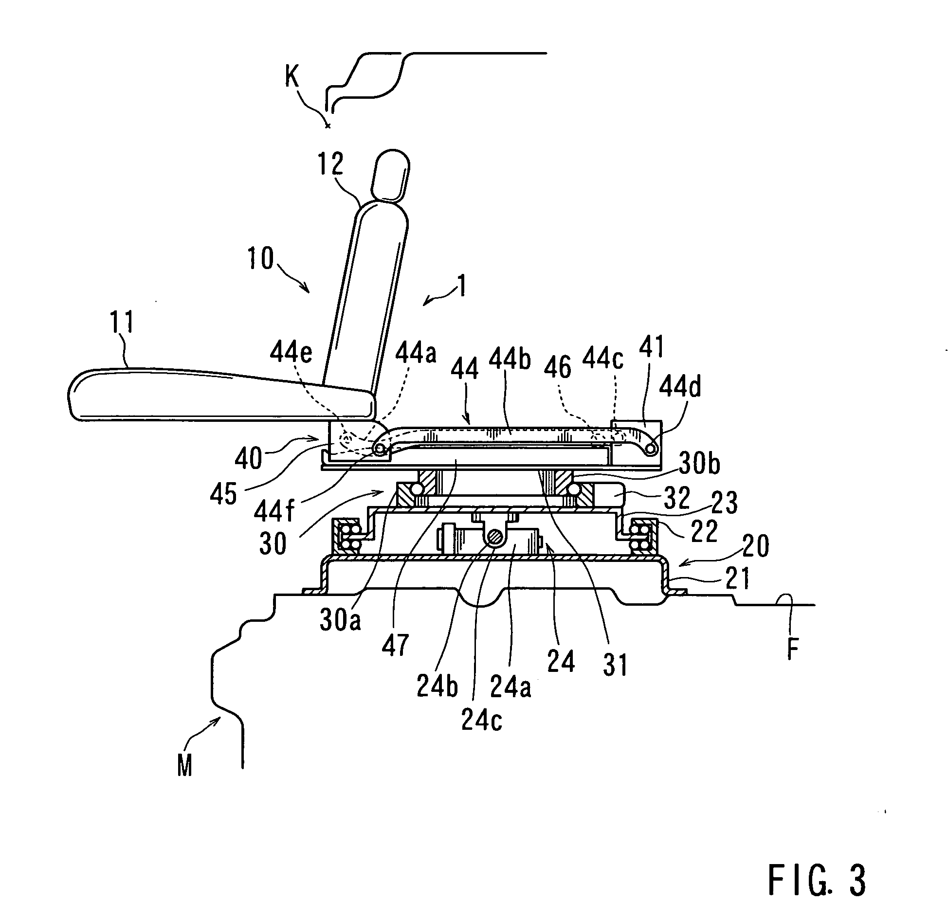 Seat moving device for vehicle