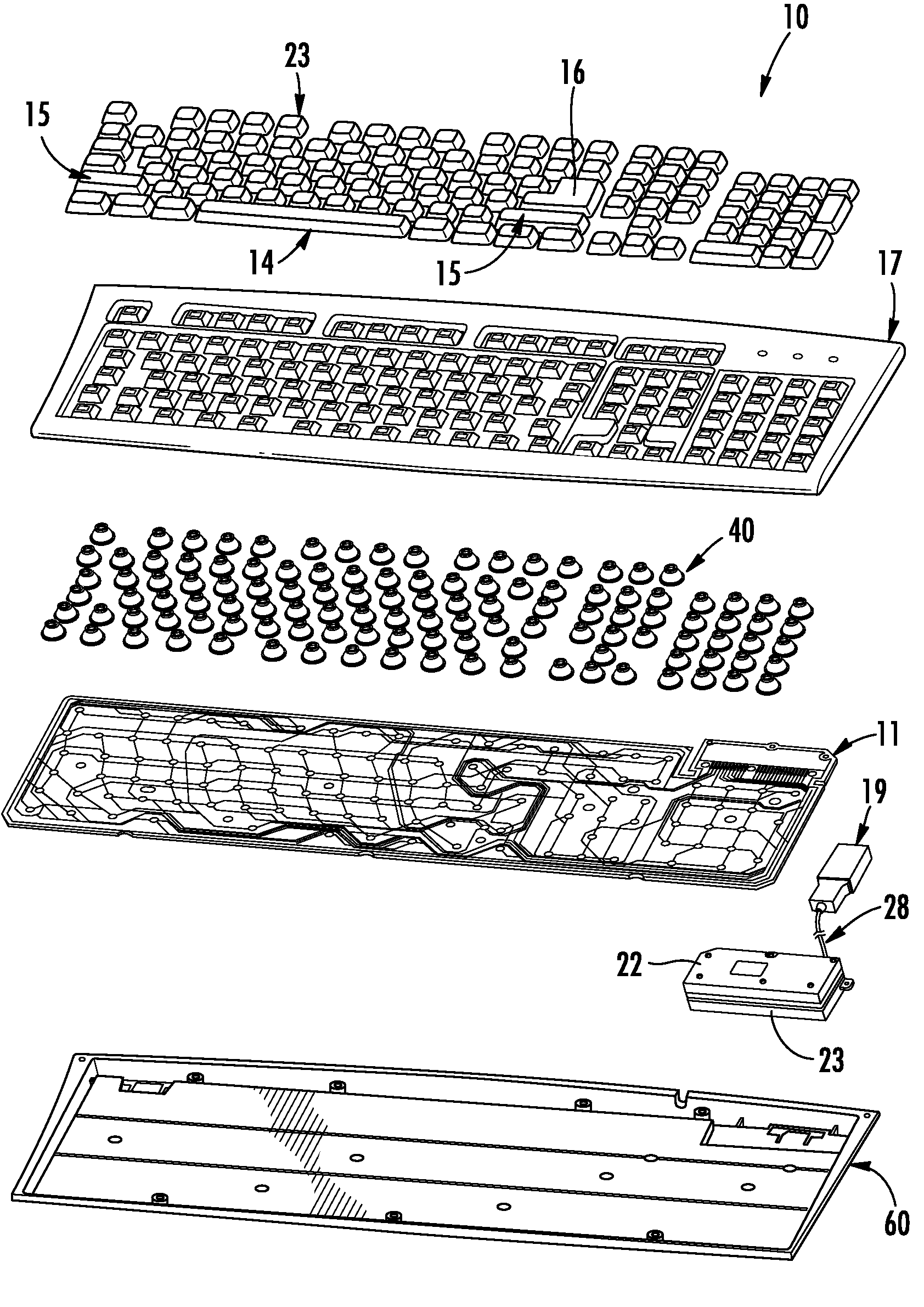 Submersible keyboard