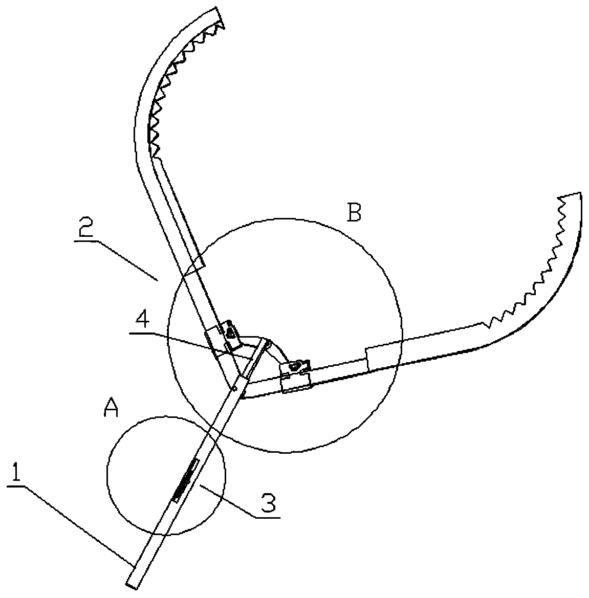 Bird nest removing device on power transmission frame