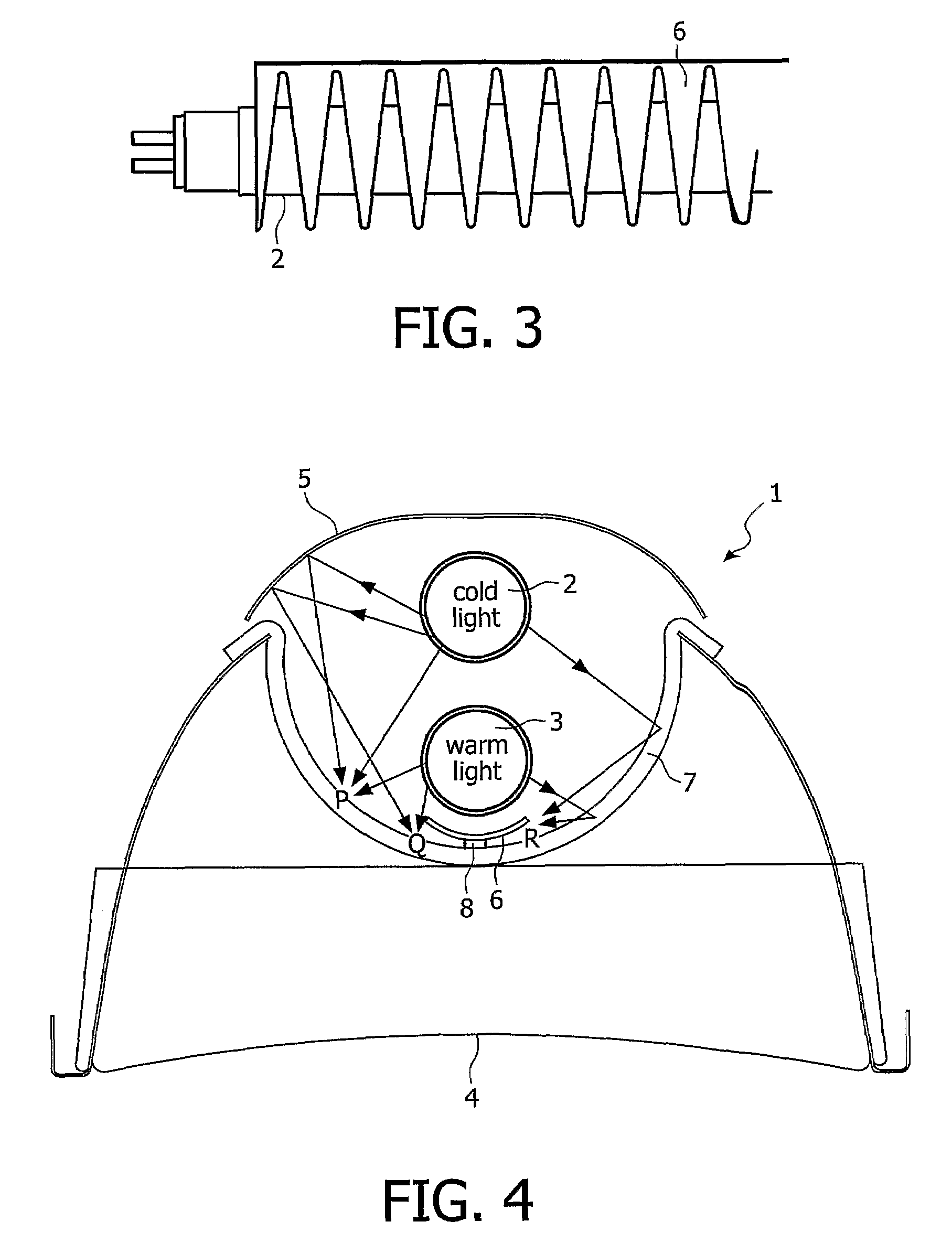 Lamps and reflector arrangement for color mixing