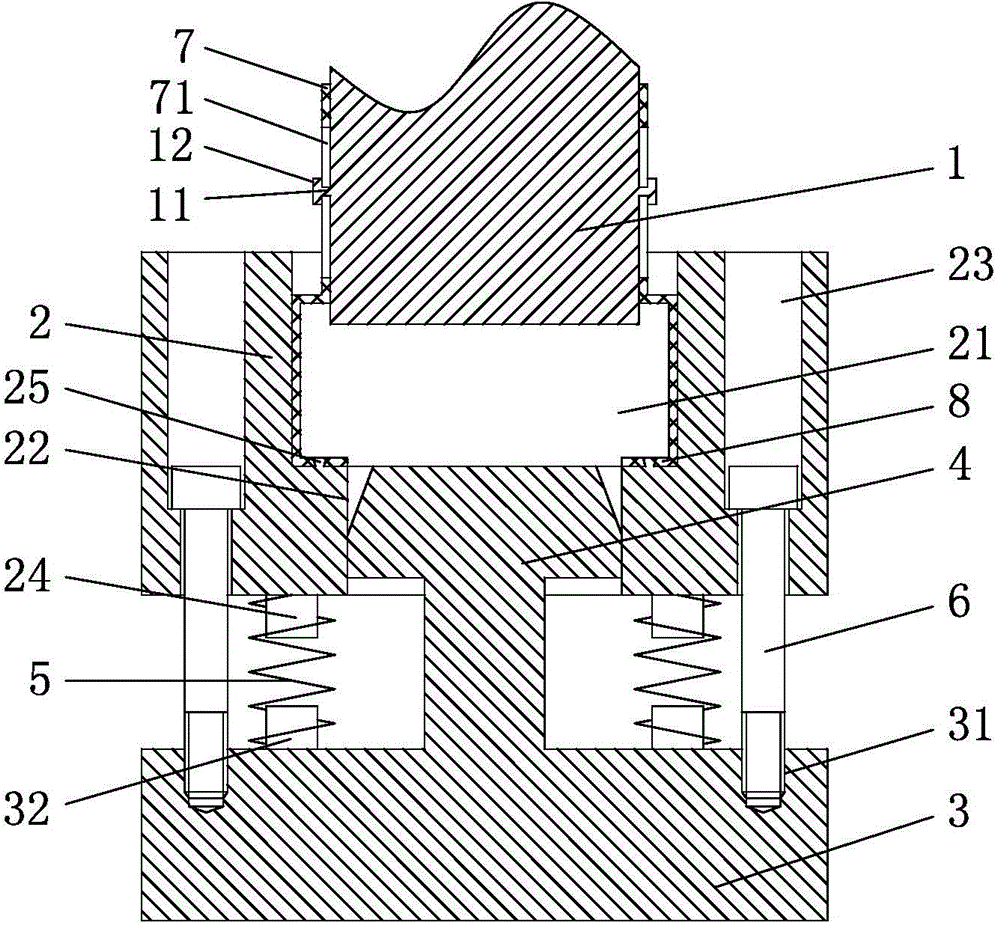 Compacting die for refractory brick