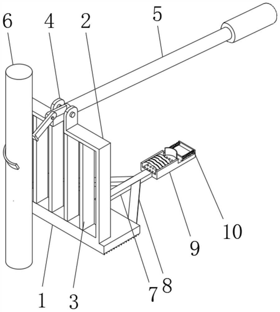 Manual forestry waste fence pulling-up device