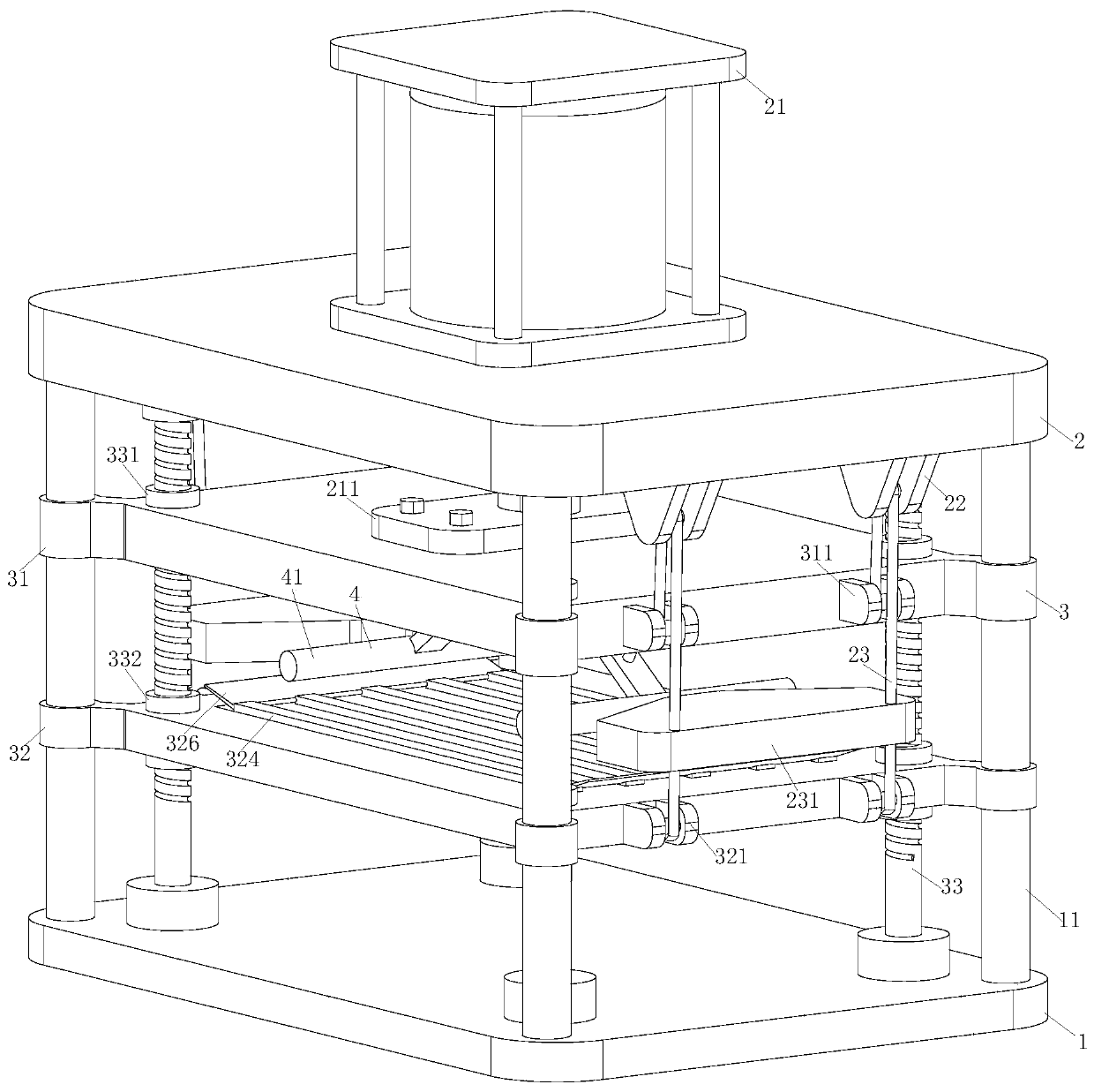 Prepressing machine for plywood production line