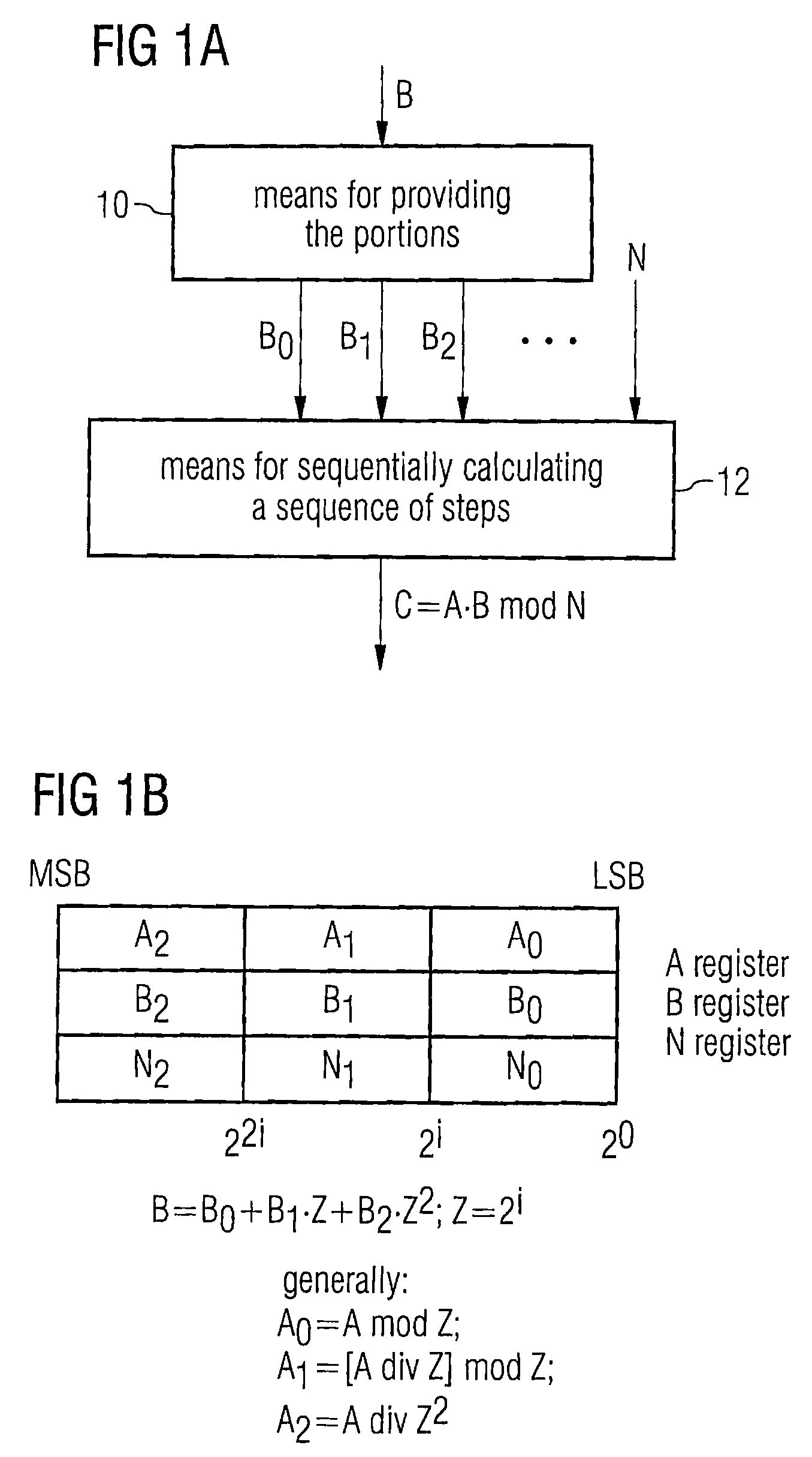 Calculating unit for reducing an input number with respect to a modulus