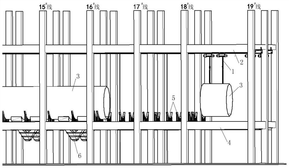 Installation method of indoor horizontal large flue in large sintering plant