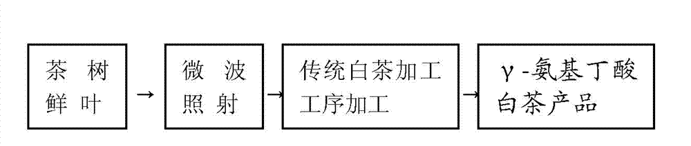 Preparation method for increasing gamma-aminobutyric acid content of tea