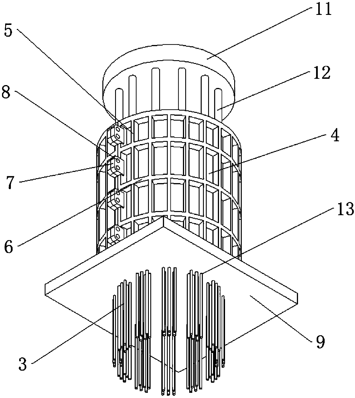 Honeycombed cement pipe and manufacturing process thereof