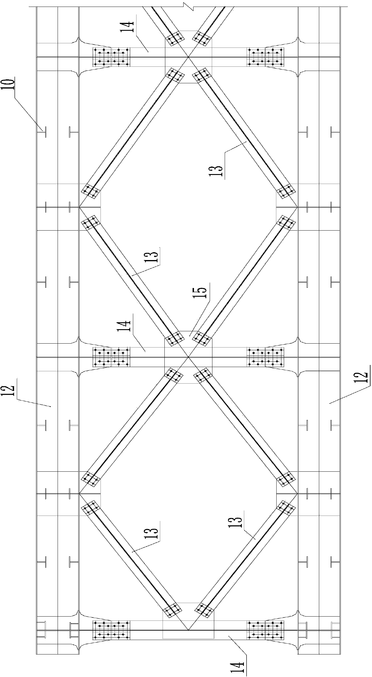 Straddle type single-track double-box rectangular steel-concrete composite track beam structure