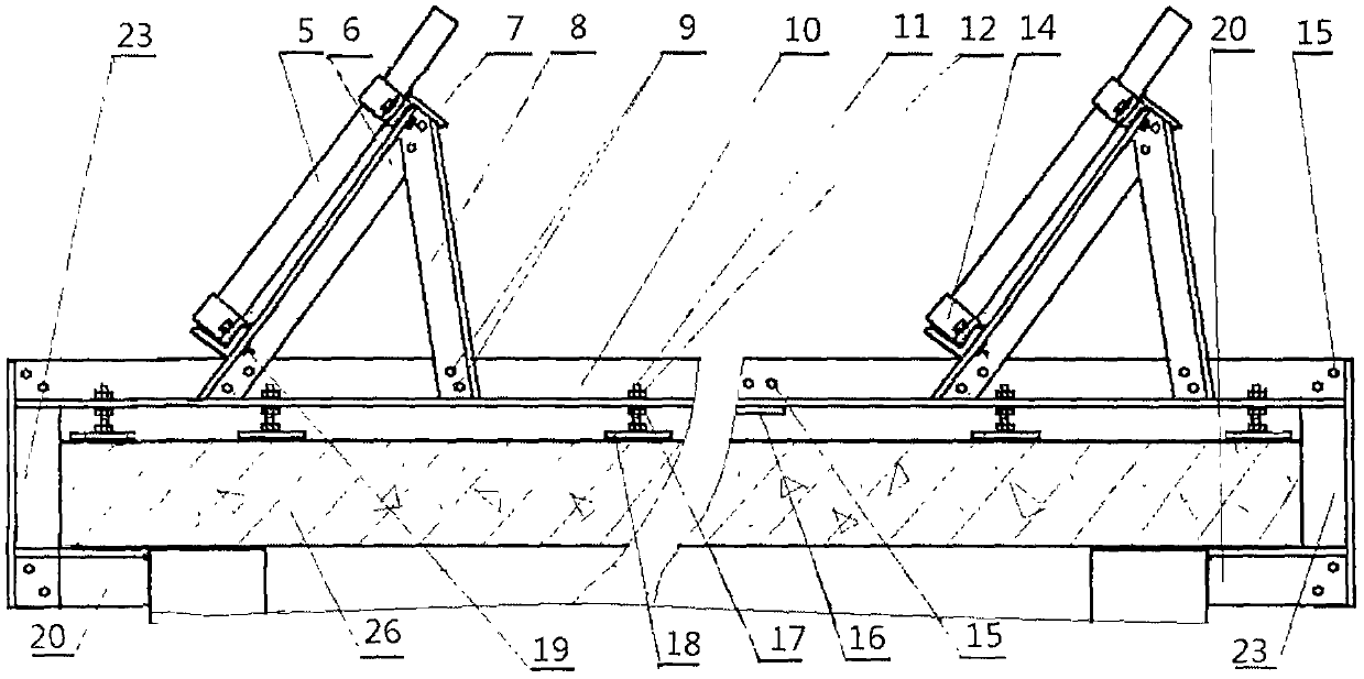 Horizontal roof photovoltaic power station or heat collector mounting structure