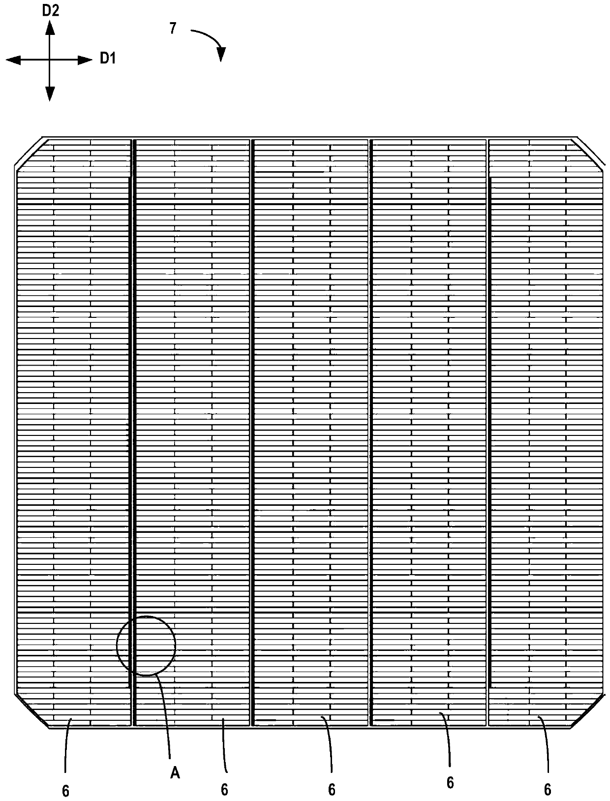 Grid line structure, solar cell, imbrication assembly, printing method and manufacturing method