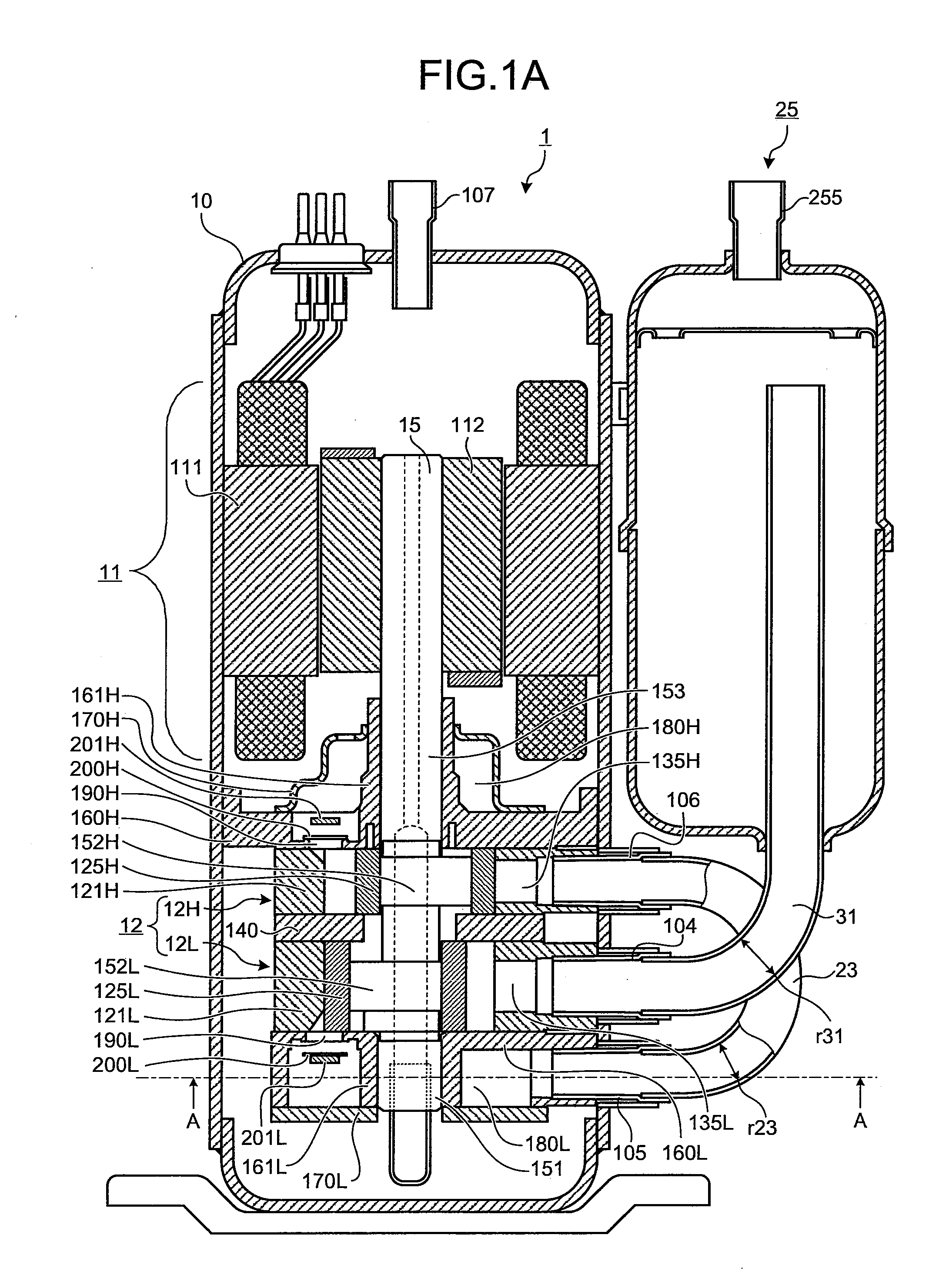 Two-stage compression rotary compressor