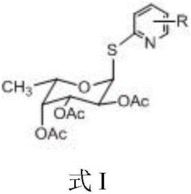 2,3,4-triacetyl-1-(nitro-2-pyridyl)-thiol-alpha-L-fucopyranoside and synthesis method of hydrolysis product thereof