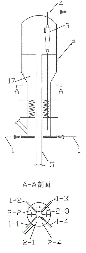 A reaction device for producing light olefins from methanol and/or dimethyl ether