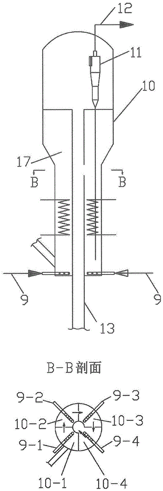 A reaction device for producing light olefins from methanol and/or dimethyl ether