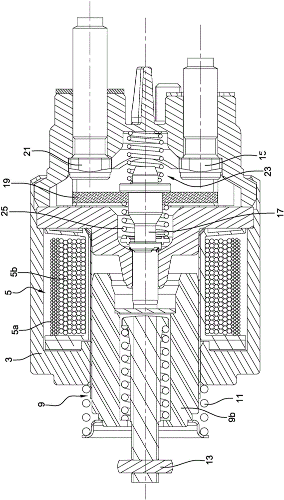 Contact device of a starter contactor