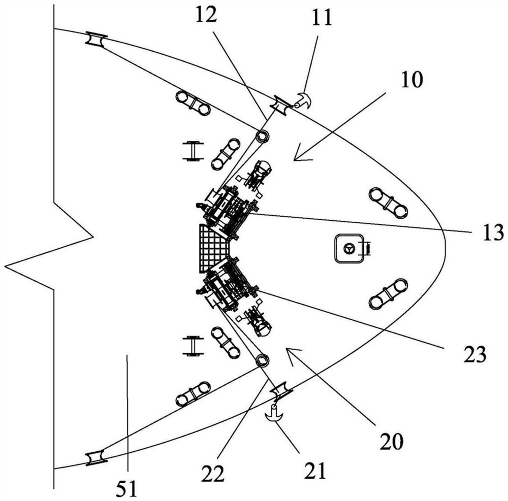 Three-point mooring positioning system and analysis method for ship positioning in shallow water