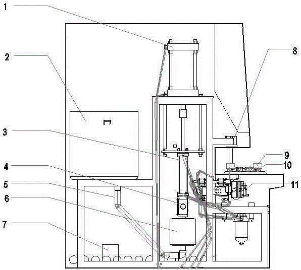 Step air cylinder silicon oil injecting measuring device for fully-automatic silicon oil injecting machine