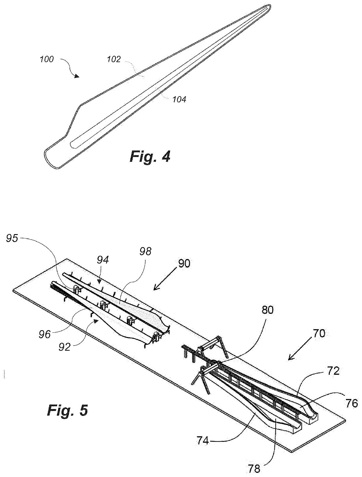 A system and method for manufacturing a reinforced wind turbine blade