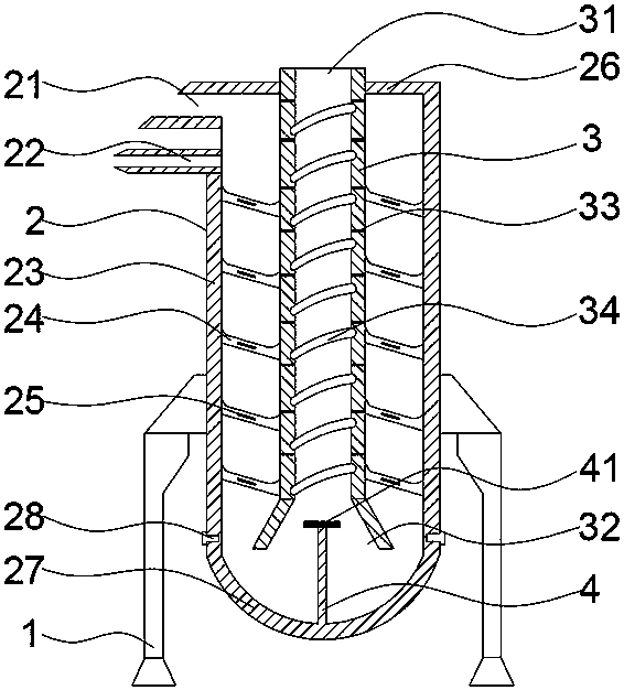 Spiral type heating dryer with materials being loaded separately