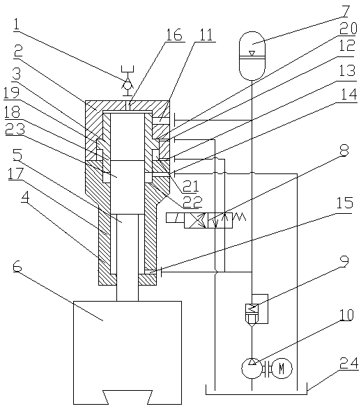 A hydraulic hammer control system