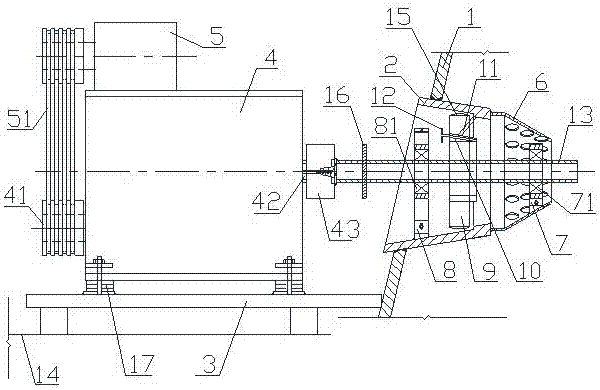 One-line repair device for inner holes of blast furnace tuyere-cooler casing