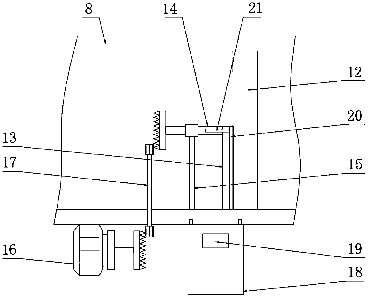 Catalytic combustion waste gas treatment device with baffle plate structure and method