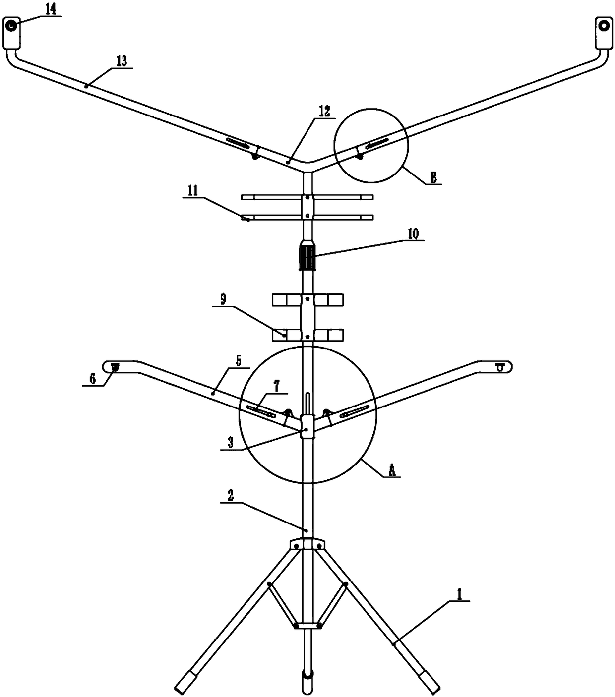 Abnormal motion preventing support mechanism for screen of projection equipment