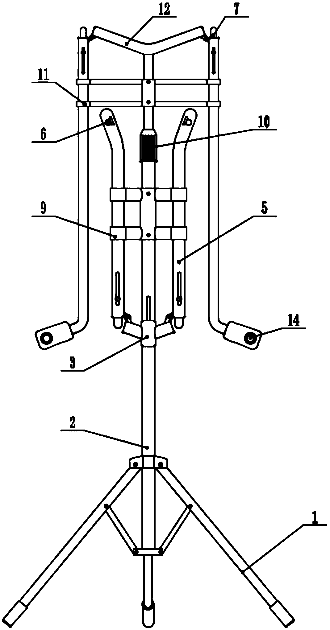 Abnormal motion preventing support mechanism for screen of projection equipment