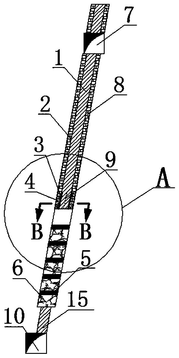 Stope structure arrangement manner through fast-tilting extremely-thin vein cliff filling stoping method