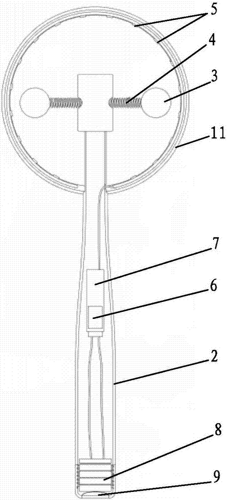 Drumstick-built-in rattle drum with light effect